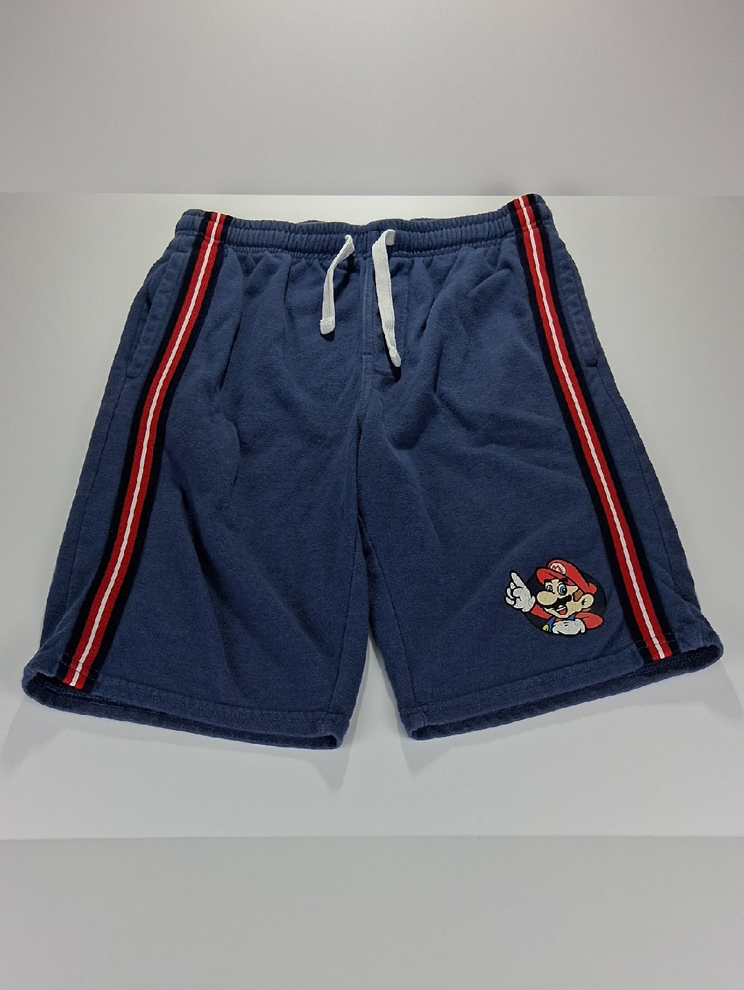 Boys Super Mario Casual Shorts Size Xl (14/16) With Side Stripe + Side Pockets